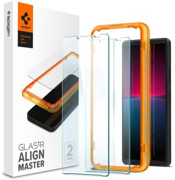 Üvegfólia Spigen Glass AlignMaster 2 Pack Sony Xperia 10 IV üvegfólia