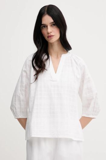Bavlnená blúzka Barbour Heidi biela farba, jednofarebná, LSH1668WH11