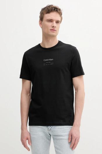 Bavlnené tričko Calvin Klein pánske, čierna farba, s potlačou, K10K114172