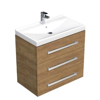 Kúpeľňová skrinka s umývadlom SAT Cube Way 80x76,5x46 cm dub Hickory CUBE46803DHVER