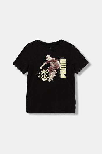 Detské bavlnené tričko Puma MID90s Graphic Tee I B čierna farba, s potlačou, 688464