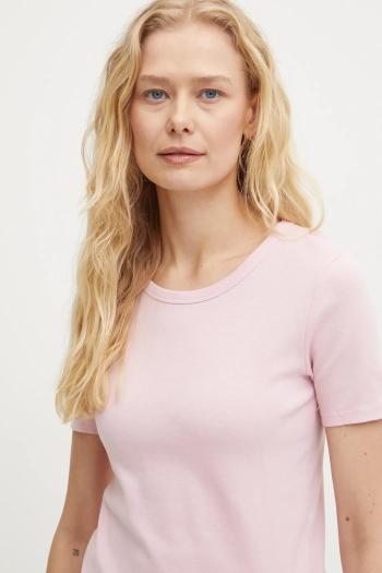 Bavlnené tričko United Colors of Benetton dámske, fialová farba, 3GA2E16A0