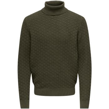 Only & Sons   ONSKAY REG ROLL NECK KNIT 22023177  Vesty bez rukávov/Cardigany Hnedá