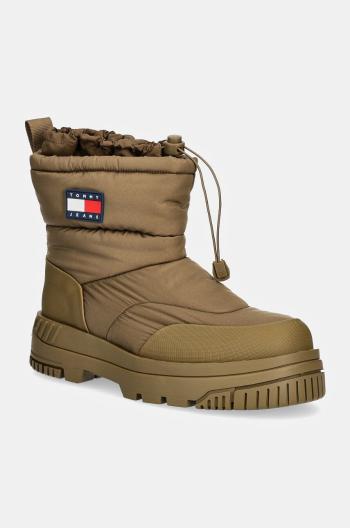 Snehule Tommy Jeans TJM SNOW BOOT zelená farba, EM0EM01449