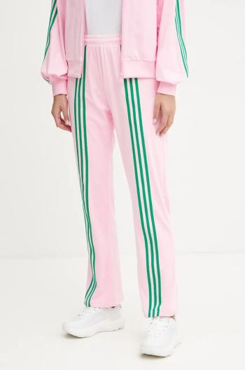 Tepláky adidas Originals 70s Velour Track Pant ružová farba, vzorované, JN8289