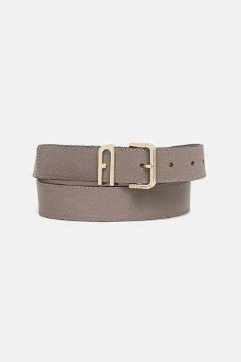 Kožený opasok Furla šedá farba, WC00078.ARE000.2572S1007