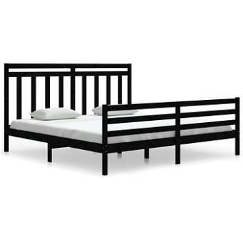 Rám postele čierny masívne drevo 180 × 200 cm Super King, 3105334