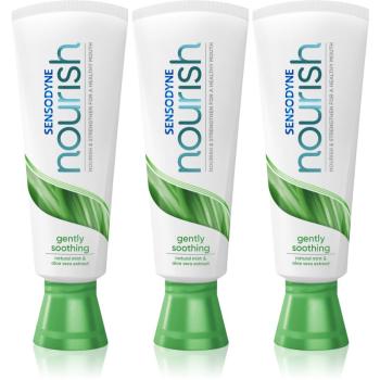 Sensodyne Nourish Gently Soothing bioaktívna zubná pasta s fluoridom 3x75