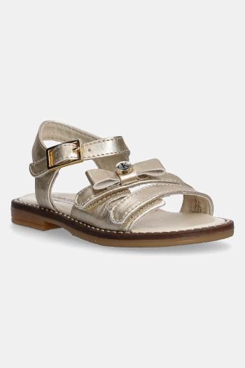 Detské kožené sandále Calvin Klein Jeans zelená farba, V1A2-83050