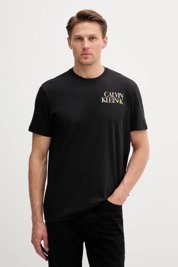 Bavlnené tričko Calvin Klein Jeans pánske, čierna farba, s potlačou, LV04RC844G