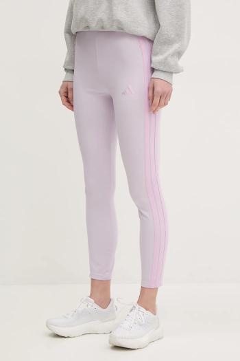 Legíny adidas Essentials dámske, fialová farba, s nášivkou, JE0077