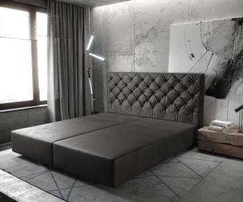 Boxspring posteľ Dream-Great 180x200 cm imitácia kože antracit