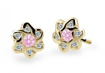 Cutie Jewellery Zlaté detské náušnice C2149-30-X-1 ružová