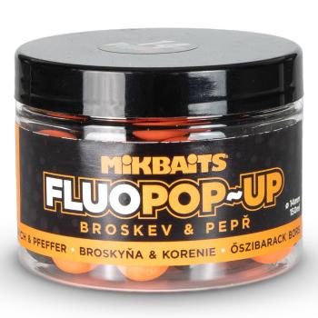 Mikbaits plávajúce boilie fluo broskyňa čierne korenie 150 ml 14 mm