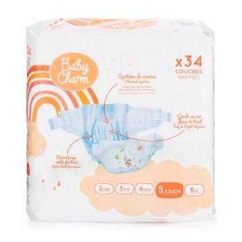 Baby Charm Super Dry Flex veľ. 5 Junior, 11-16 kg (34 ks)