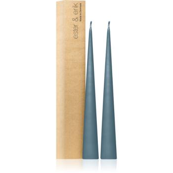 ester & erik cone candles steel blue (no. 64) dekoratívna sviečka 2x37 cm