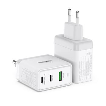 DUZZONA T1 GaN 65W Rýchlonabíjačka USB + 2x USB Typ-C biela