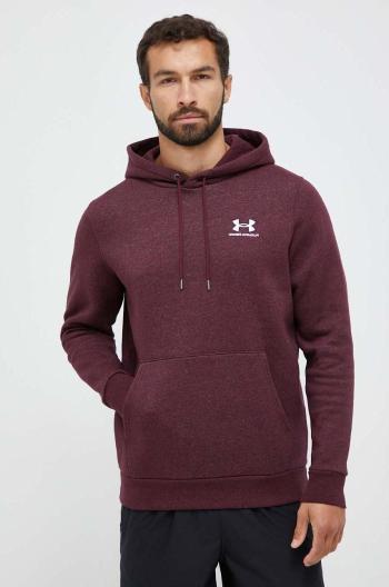 Mikina Under Armour pánska, bordová farba, s kapucňou, s potlačou, 1373880