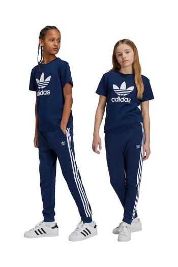 Detské tepláky adidas Originals TREFOIL PANTS tmavomodrá farba, s nášivkou, IY7486