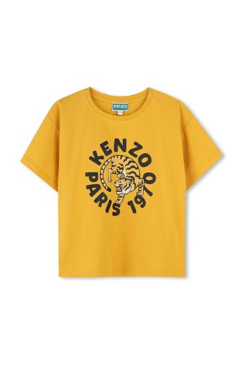 Detské bavlnené tričko Kenzo Kids žltá farba, K60916