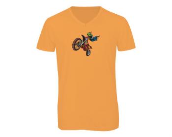 Pánské triko s výstřihem do V Motorkář