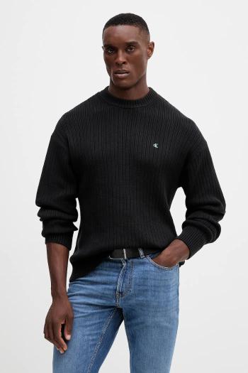 Bavlnený sveter Calvin Klein Jeans čierna farba, LV04RD314G