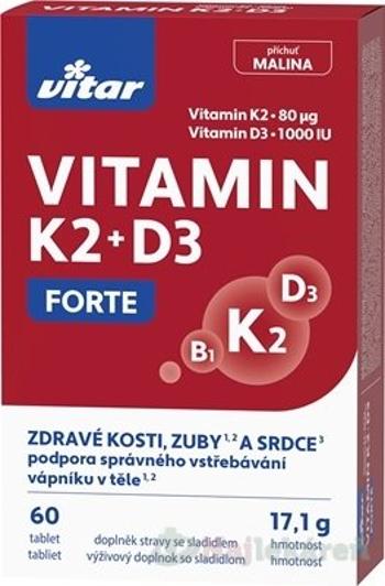 VITAR VITAMIN K2 + D3 FORTE správne vstrebávanie vápnika 60 tabliet