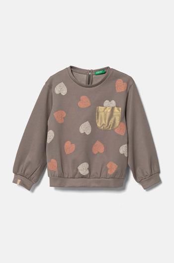 Detská mikina United Colors of Benetton béžová farba, s potlačou, 34JZG10FQ