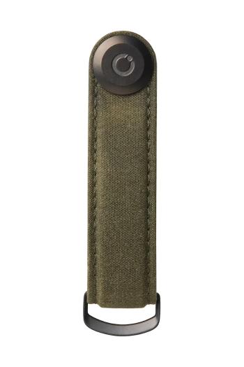 Kľúčenka Orbitkey Waxed Canvas 8,5 cm zelená farba