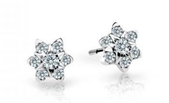 Cutie Jewellery Pôvabné detské náušnice z bieleho zlata C2152-30-X-2 biela