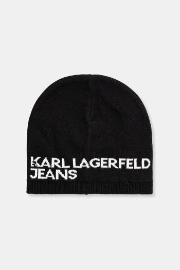 Bavlnená čiapka Karl Lagerfeld Jeans čierna farba, z tenkej pleteniny, bavlnené, A3M33113