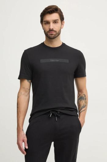 Bavlnené tričko Calvin Klein pánske, čierna farba, s nášivkou, K10K113791