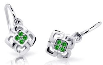 Cutie Jewellery Detské náušnice z bieleho zlata C2240-10-X-2 zelená
