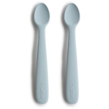 Mushie Silicone Feeding Spoons lyžička Powder Blue 2 ks