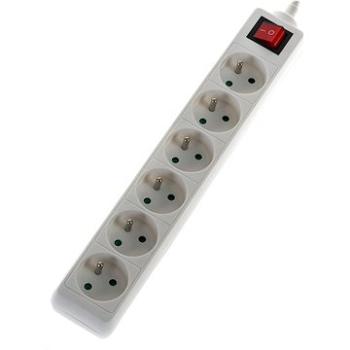 WowME predlžovací prívod 230V 6× zásuvka 3 m s vypínačom (KF-FB-06K-3M,3G1.5MM2)