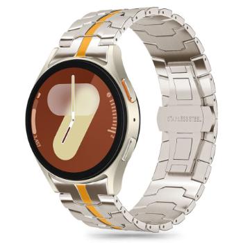 Tech-Protect Stainless Line remienok na Samsung Galaxy Watch 4 / 5 / 5 Pro / 6 / 7 / FE, titanium/orange