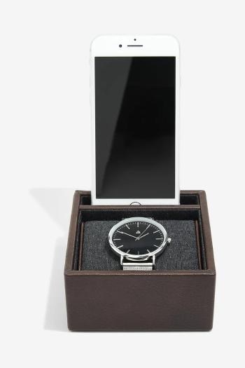 Dokovacia stanica a box na hodinky Stackers hnedá farba
