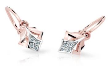 Cutie Jewellery Detské náušnice z ružového zlata C2220-10-X-4 biela