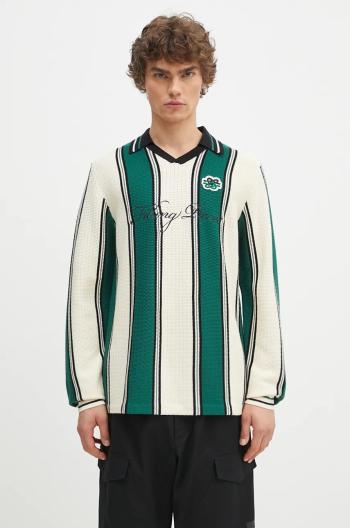 Sveter Filling Pieces Knit Football Jersey pánsky, zelená farba, tenký, 91099041926
