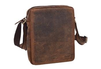 Pánske kožené crossbody tmavohnedý hunter V 250589