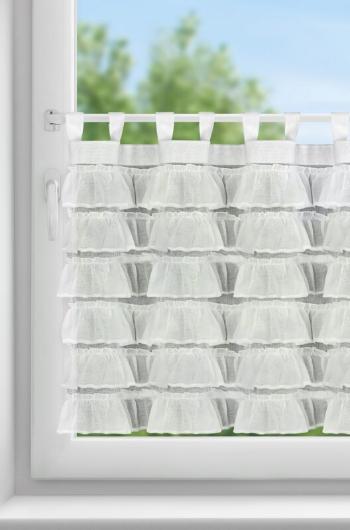 ArtFir Krátka záclona LILY 2 PU | biela 150 x 70 cm