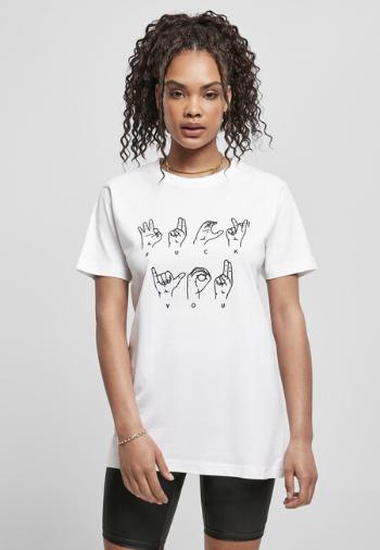 Mr. Tee Ladies FU Sign Language Tee white - XXL