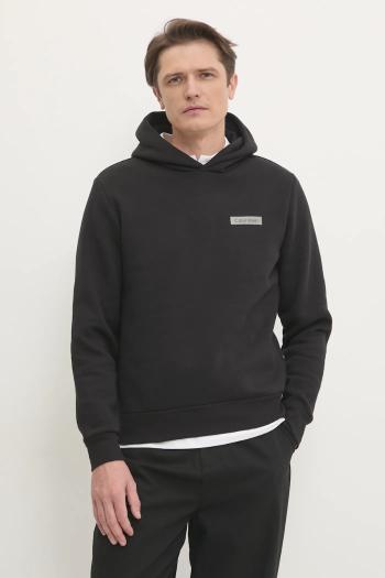 Mikina Calvin Klein pánska, čierna farba, s kapucňou, s potlačou, K10K113773