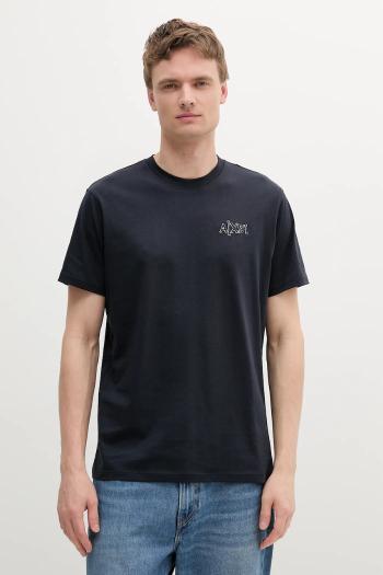 Bavlnené tričko Armani Exchange pánske, tmavomodrá farba, jednofarebné, XM000760 AF13106