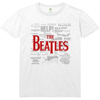 The Beatles tričko Titles & Logos Biela XXL