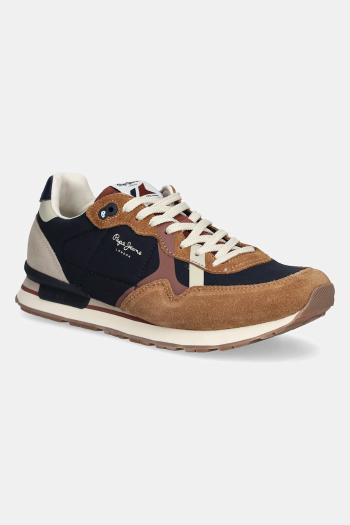 Tenisky Pepe Jeans BRIT COVER M pánske, hnedá farba, PMS40029