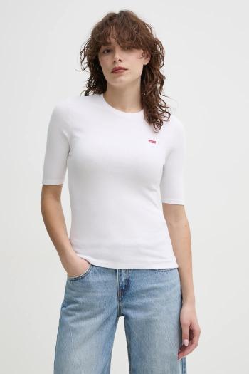 Tričko Levi's LUCA SLIM TEE dámske, biela farba, A3388