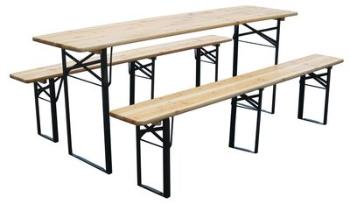 SLOVAKIA TREND SET PIVNY DORTMUND MAX, STOL 220X70X77 CM, 2X LAVICA 220X25X47 CM, DREVO 27 MM