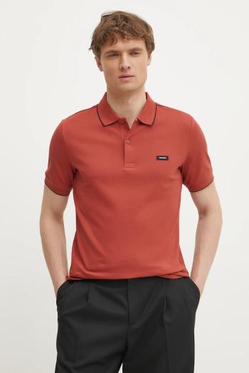 Polo tričko Calvin Klein pánske, čierna farba, jednofarebné, K10K112751