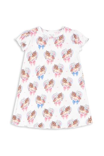 Dievčenské bavlnené šaty Konges Sløjd MALLOU DRESS GOTS biela farba, mini, rovný strih, KS103245